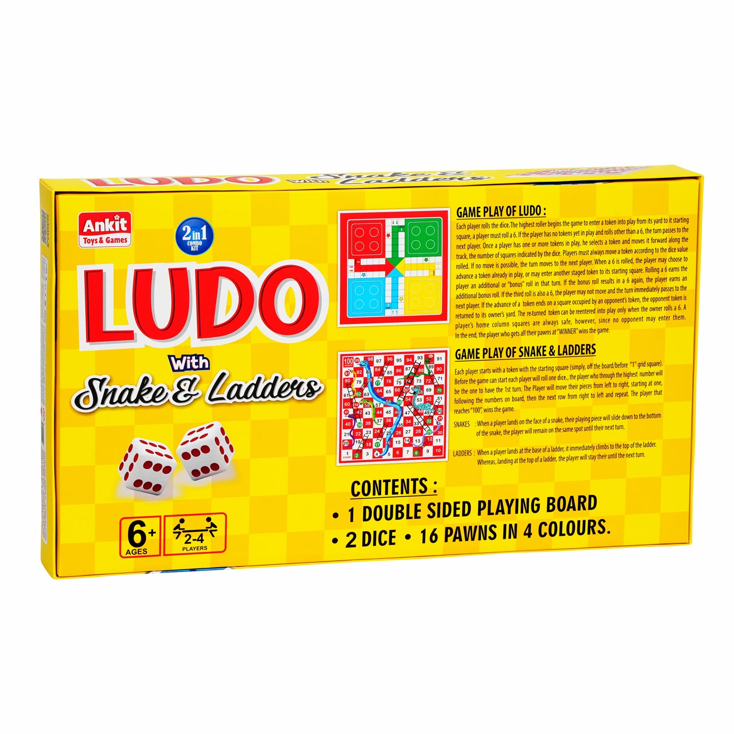 2 IN 1 LUDO WITH SNAKES & LADDER GAME DELUXE