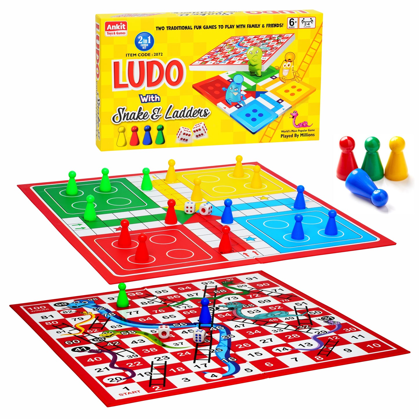 2 IN 1 LUDO WITH SNAKES & LADDER GAME DELUXE