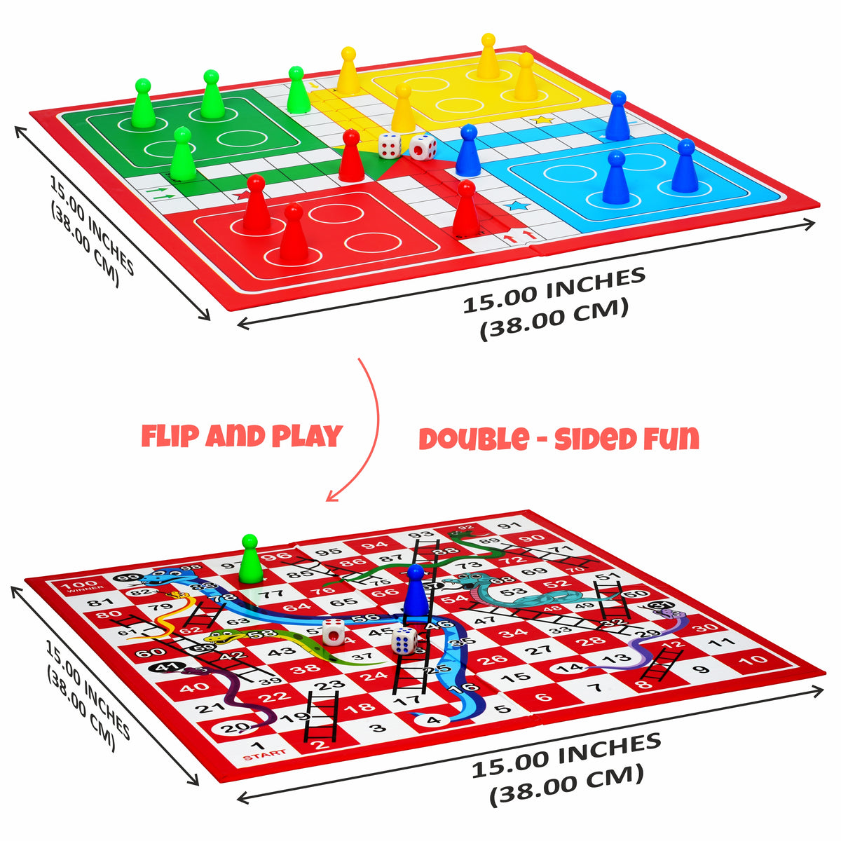2 IN 1 LUDO WITH SNAKES & LADDER GAME DELUXE