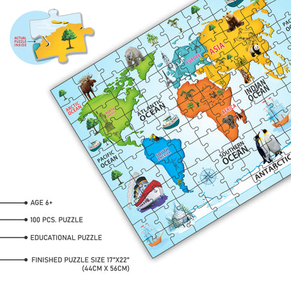 CONTINENTS & OCEANS OF THE WORLD PUZZLE