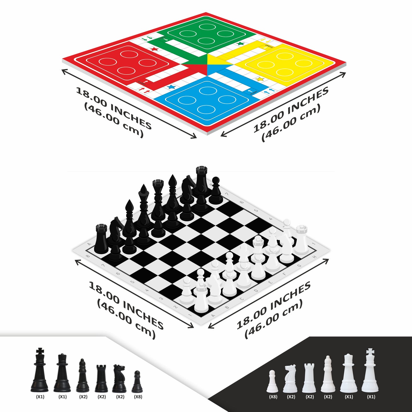 2-IN-1 JUMBO LUDO & CHESS