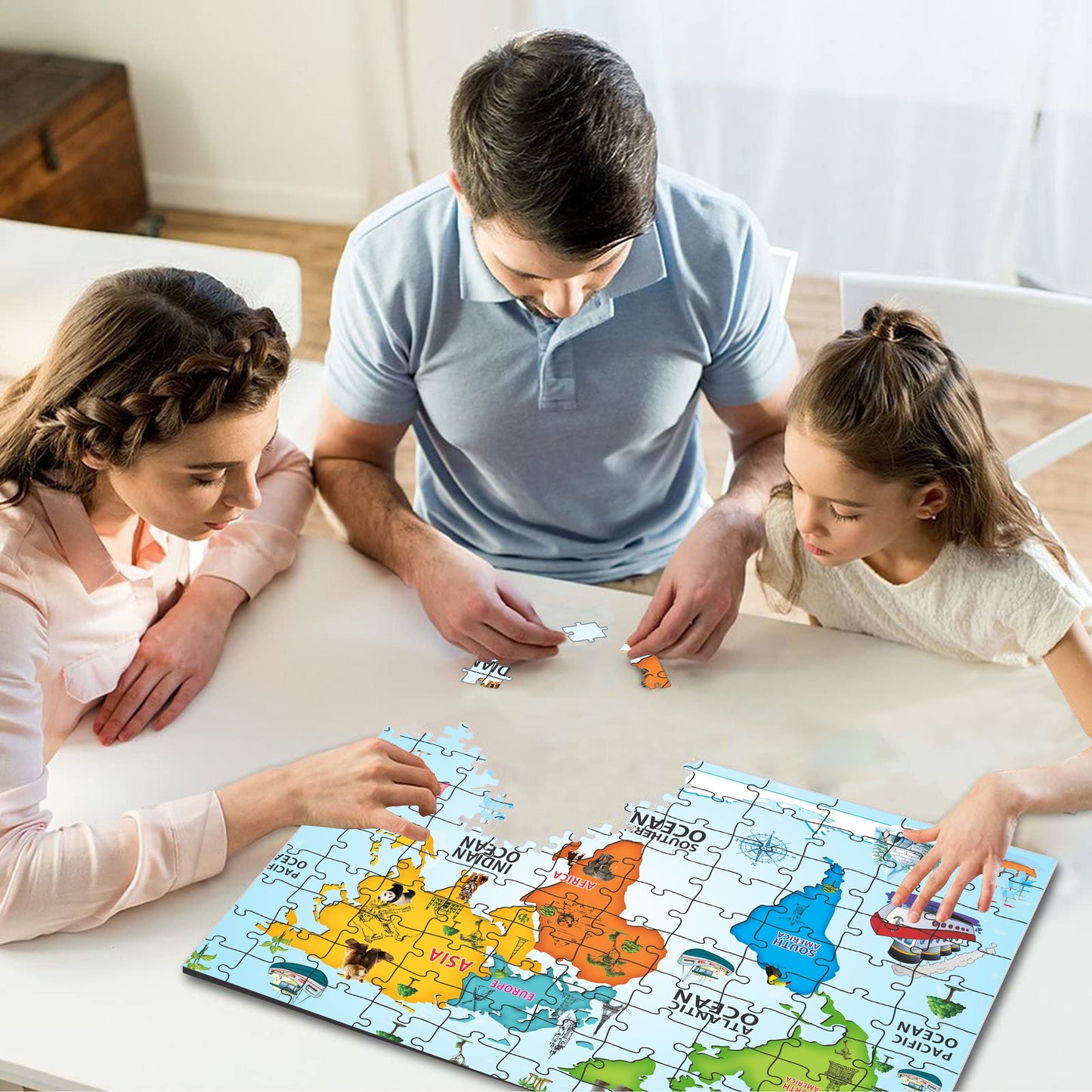 CONTINENTS & OCEANS OF THE WORLD PUZZLE