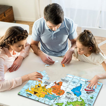 CONTINENTS & OCEANS OF THE WORLD PUZZLE