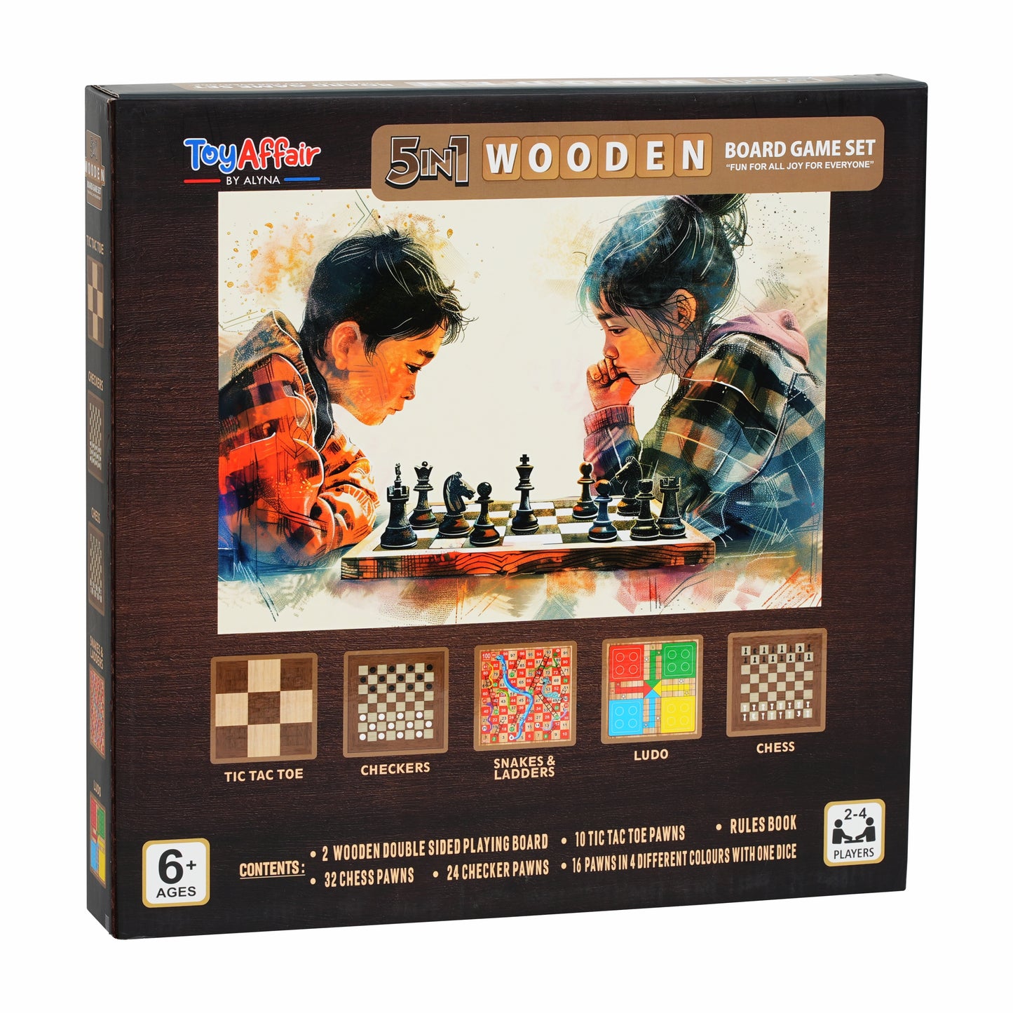 5-IN-1 WOODEN BOARD GAME SET