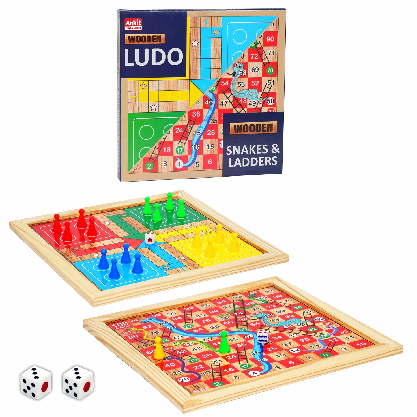 WOODEN LUDO WITH S/L
