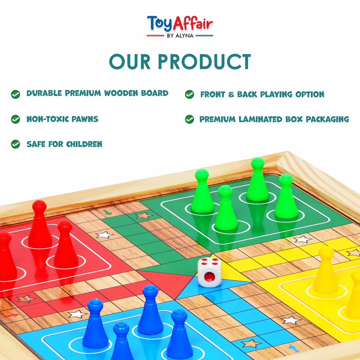 WOODEN LUDO WITH S/L