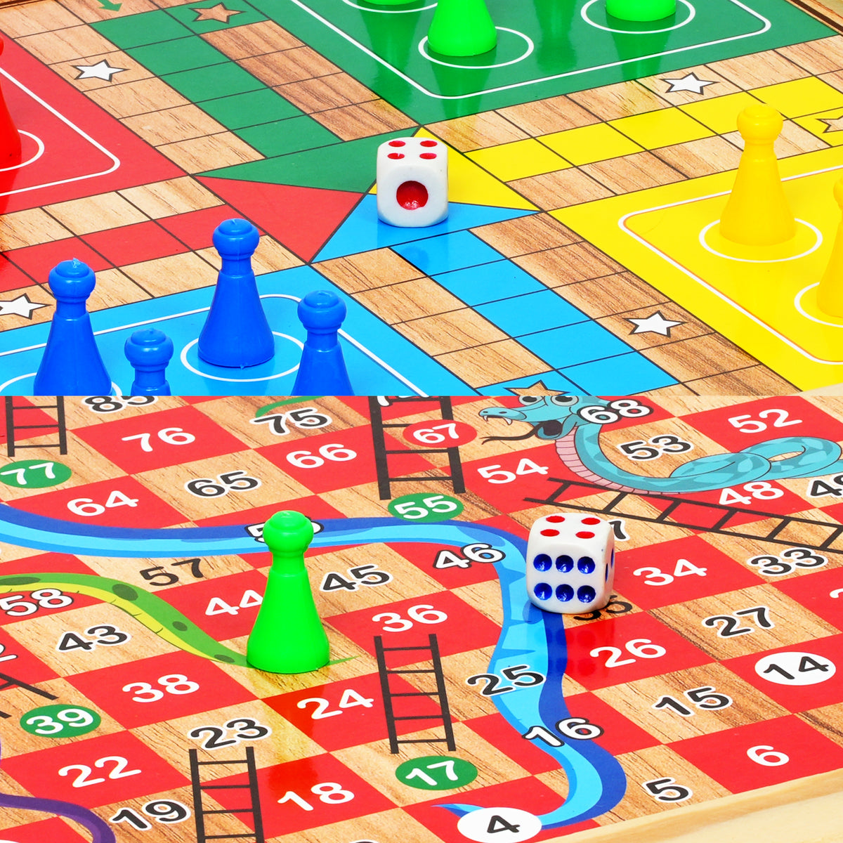 WOODEN LUDO WITH S/L