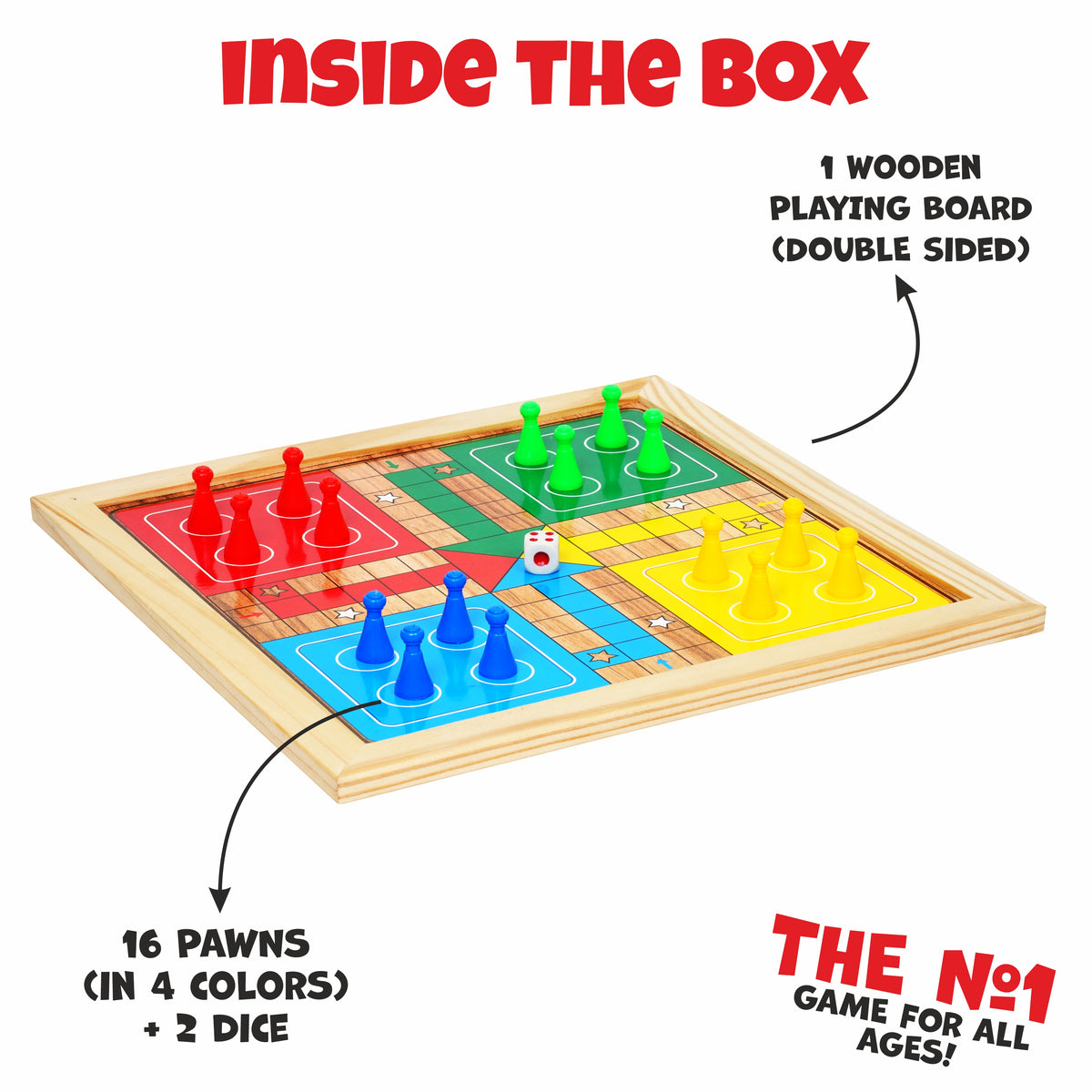WOODEN LUDO WITH S/L