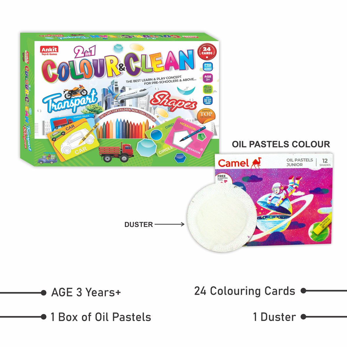 2IN1 COLOUR CLEAN (TRANSPORTS & SHAPES)