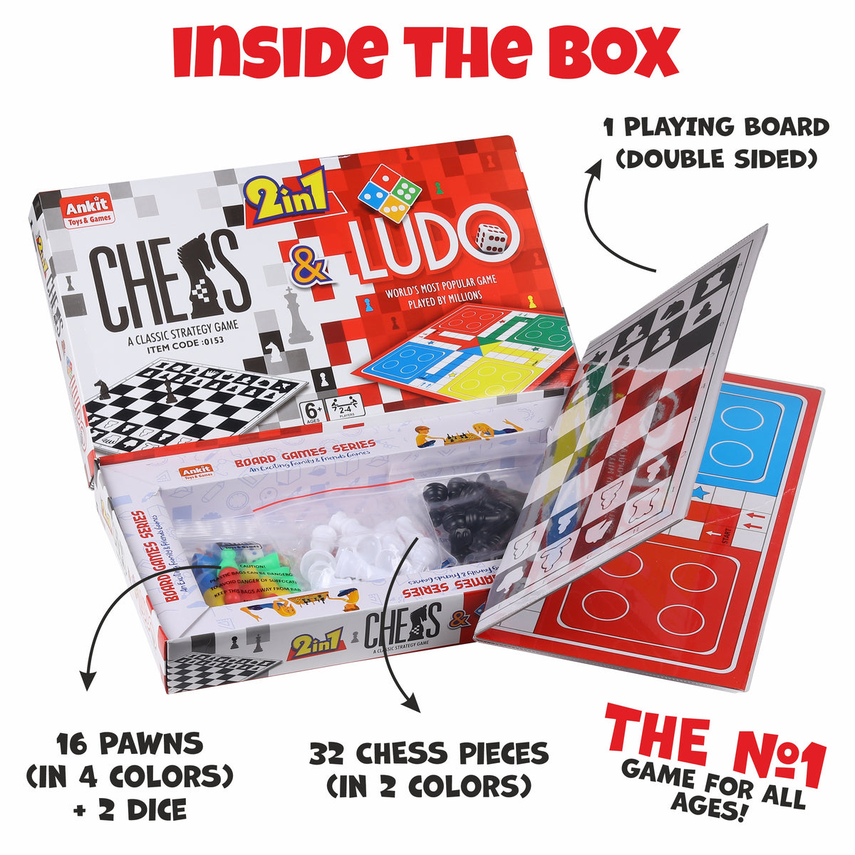 2IN1 CHESS & LUDO 15"