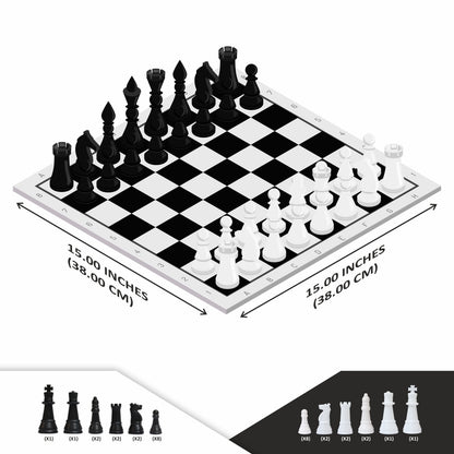 BLACK & WHITE CHESS 15"