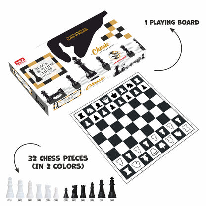 BLACK & WHITE CHESS 15"